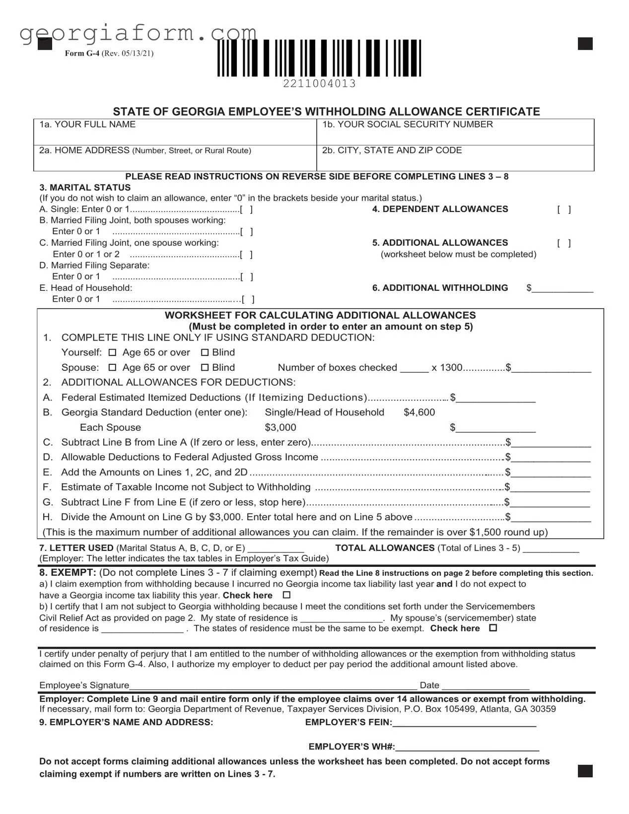 Free G 4 Georgia Template in PDF