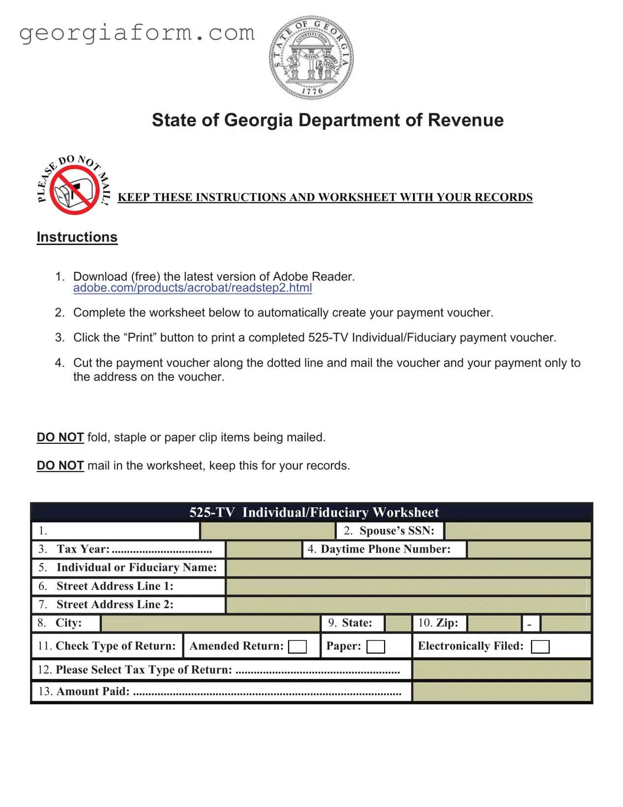 Free Georgia 525 Tv Template in PDF