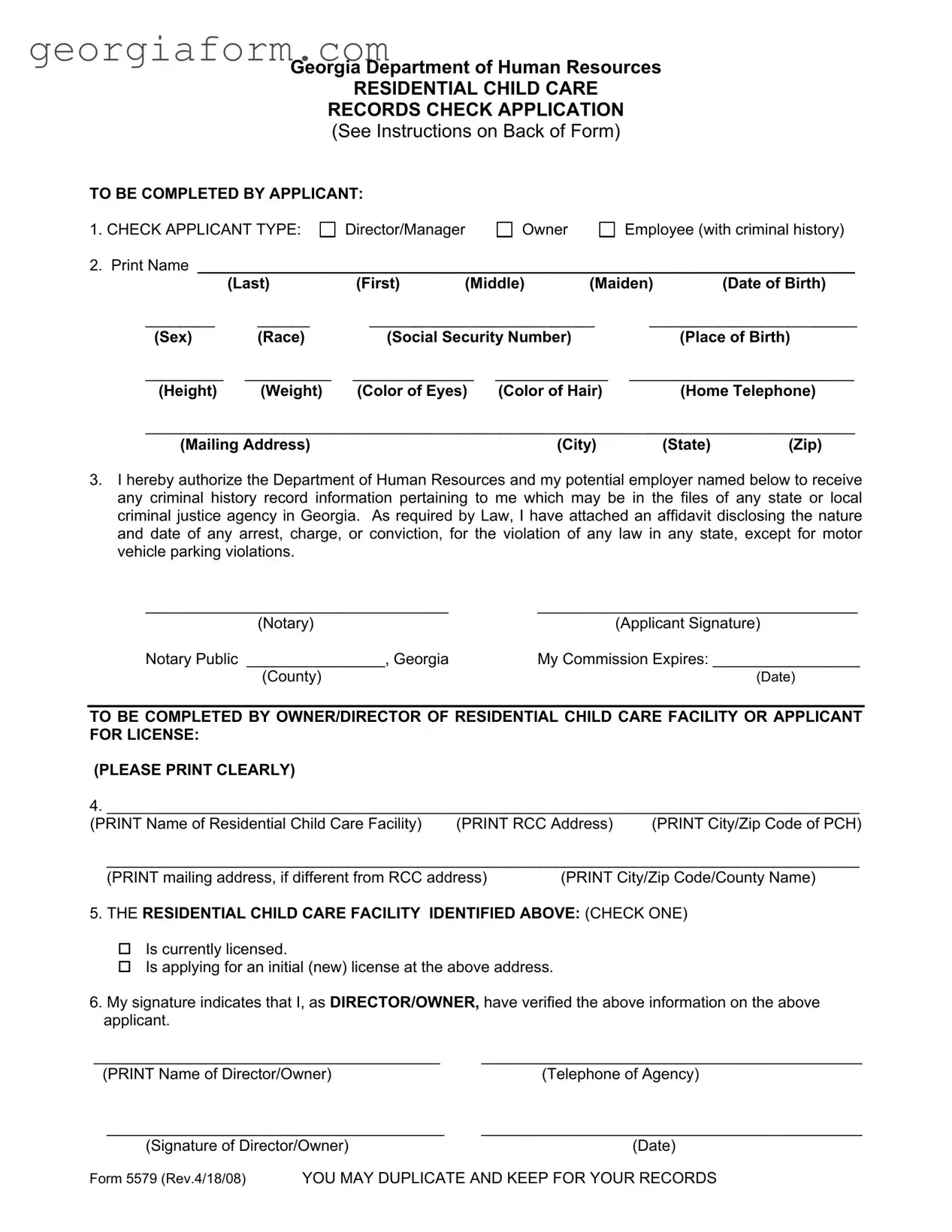 Free Georgia 5579 Template in PDF