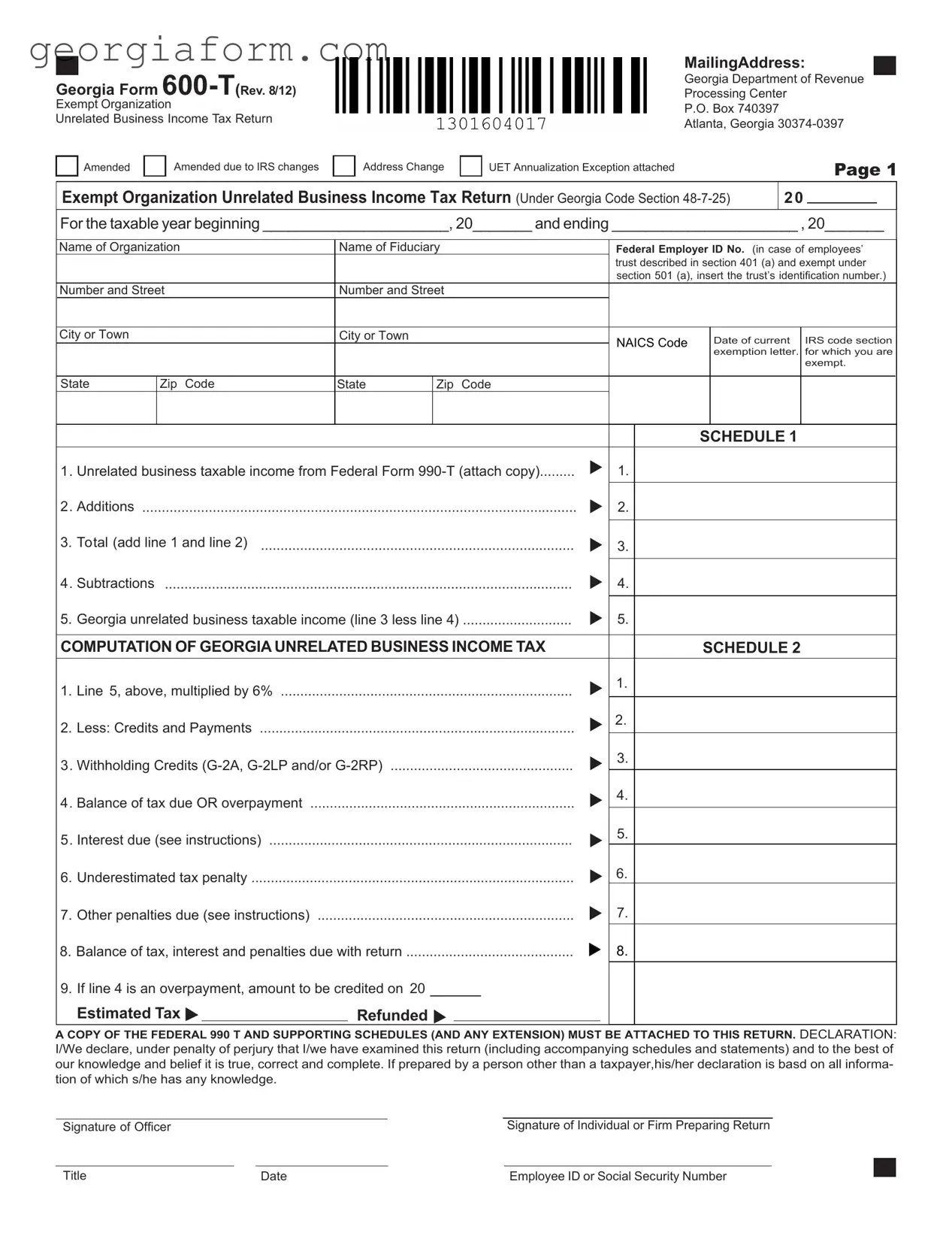 Free Georgia 600 T Template in PDF