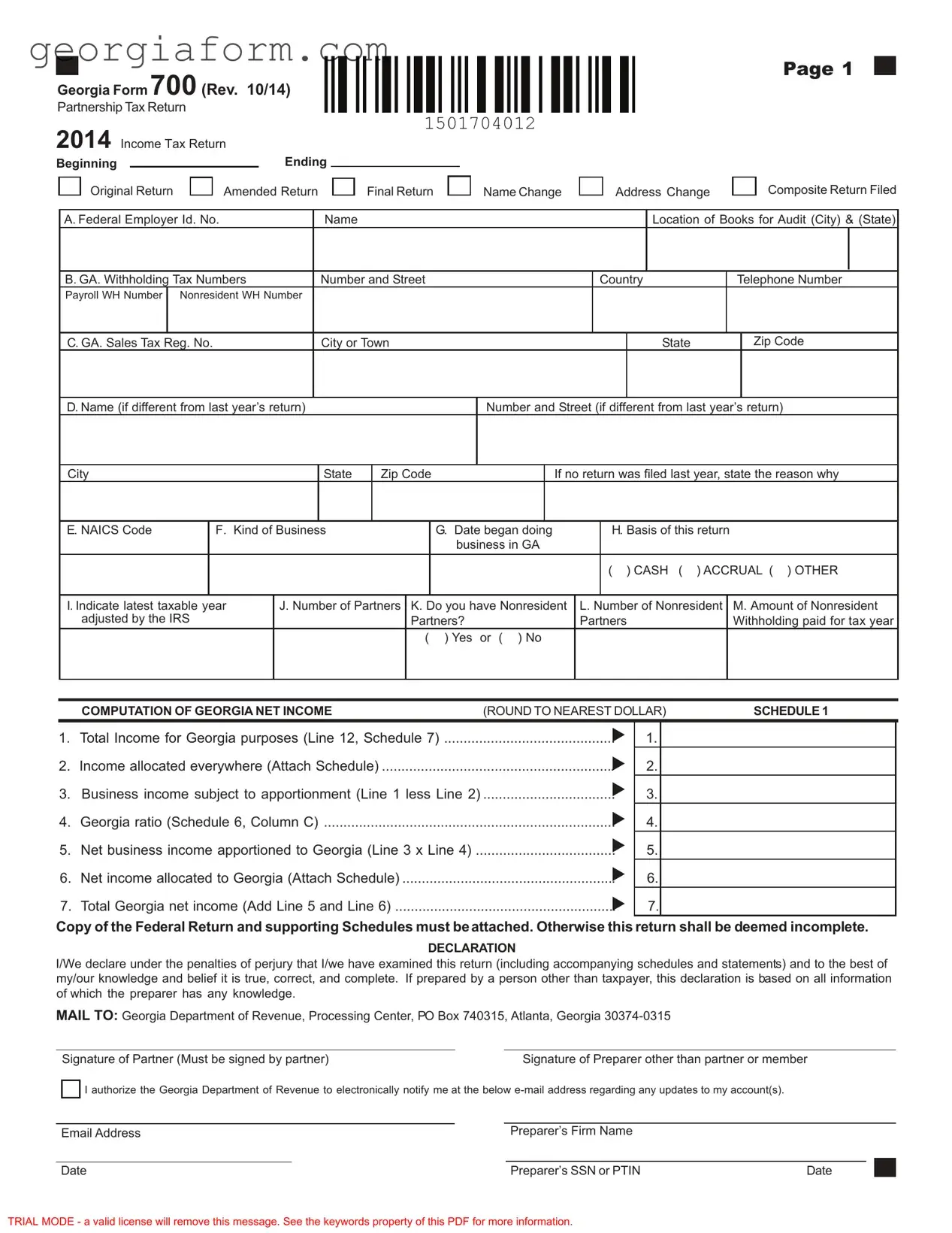 Free Georgia 700 Template in PDF