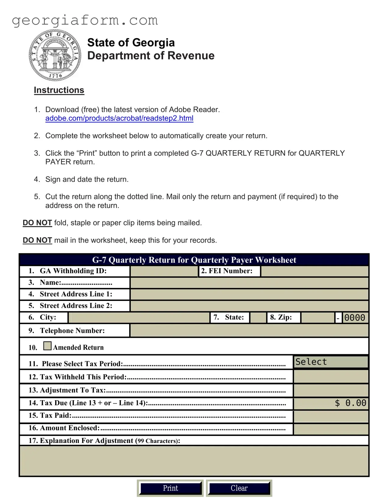 Free Georgia G 7 Template in PDF