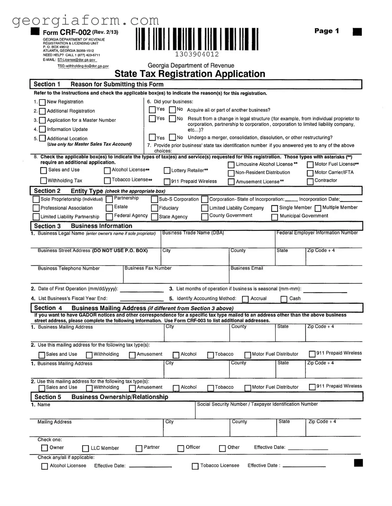 Free Georgia State Tax Instruction Template in PDF