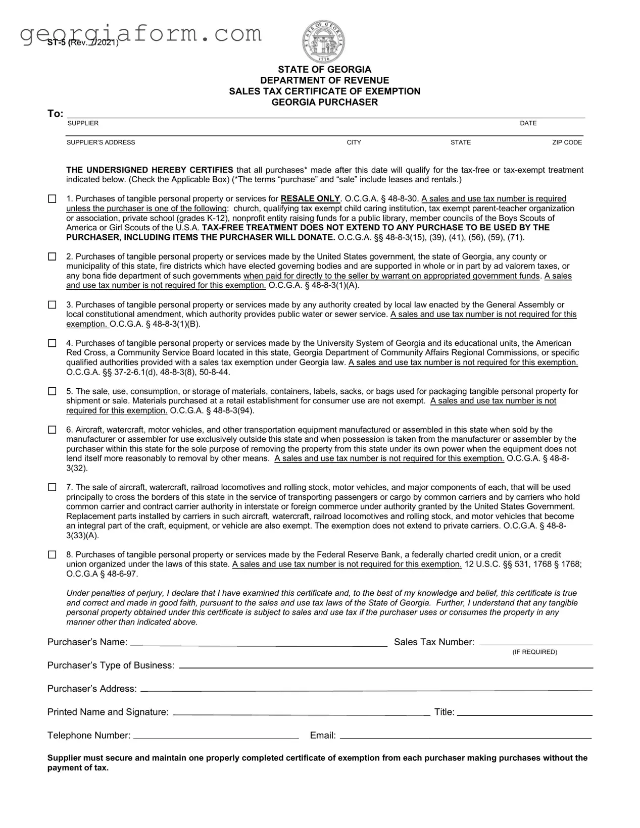 Free Georgia St 5 Template in PDF
