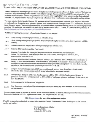 Free Ga Tax Wage Report Template in PDF