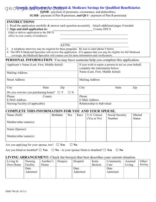 Free Georgia Application For Medicaid Template in PDF