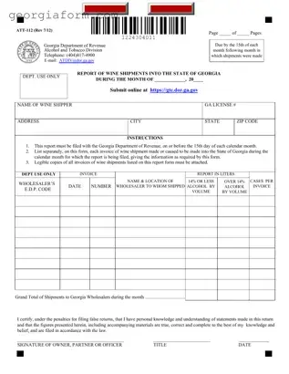 Free Georgia Att 112 Template in PDF