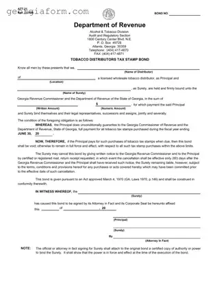 Free Georgia Att 21 Template in PDF