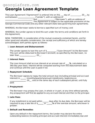 Legal  Loan Agreement Form for Georgia