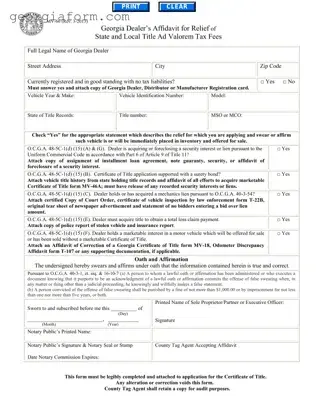 Free Georgia Mv 66 Template in PDF