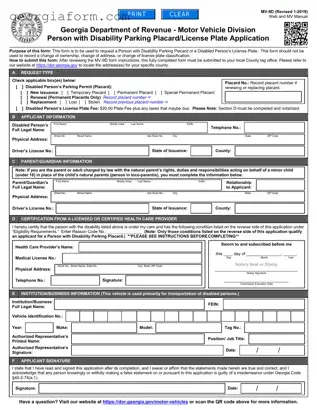 Free Georgia Mv 9D Template in PDF