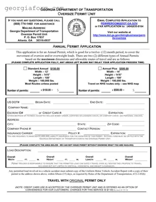 Free Georgia Permit Application Template in PDF