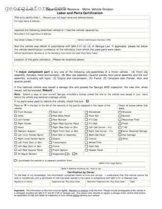 Free Georgia T 129 Template in PDF