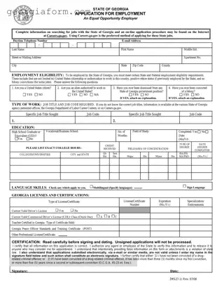 Free State Of Georgia Application Ms27 1 Template in PDF