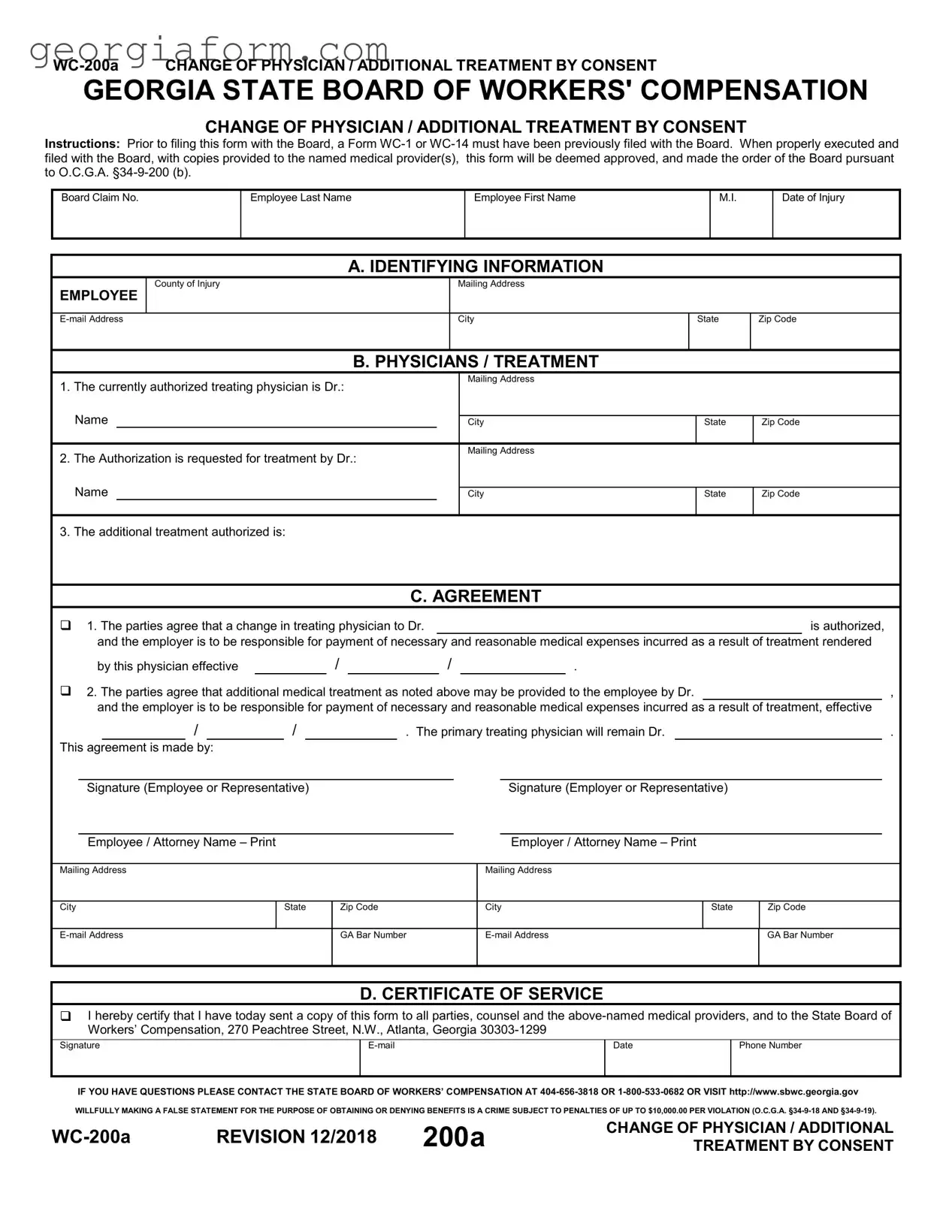 Free Wc 200A Georgia Template in PDF